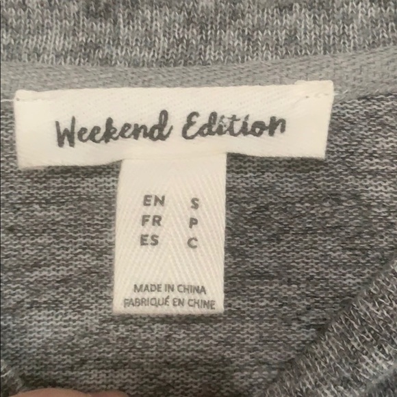 Weekend Edition Gray Ready to Nap Gray croptop S - Picture 3 of 4